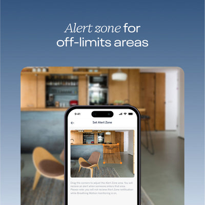 Image of nanit app showing alert zone - alert zone for off-limits areas