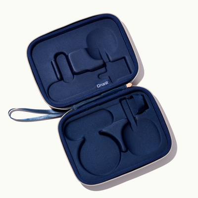 inside blue travel case