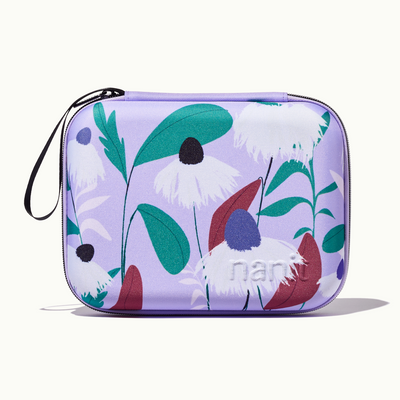purple floral travel case