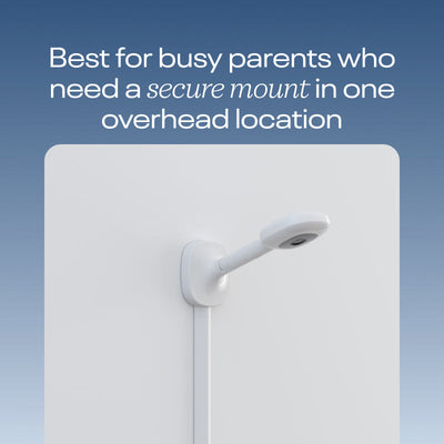 Image of best for baby parents who need a secure mount in one overhead location - showing pro camera and wall mount mounted on wall