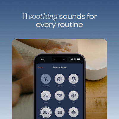 11 soothing sounds for every routine - showing screenshot of selecting sound on Sound + Light app
